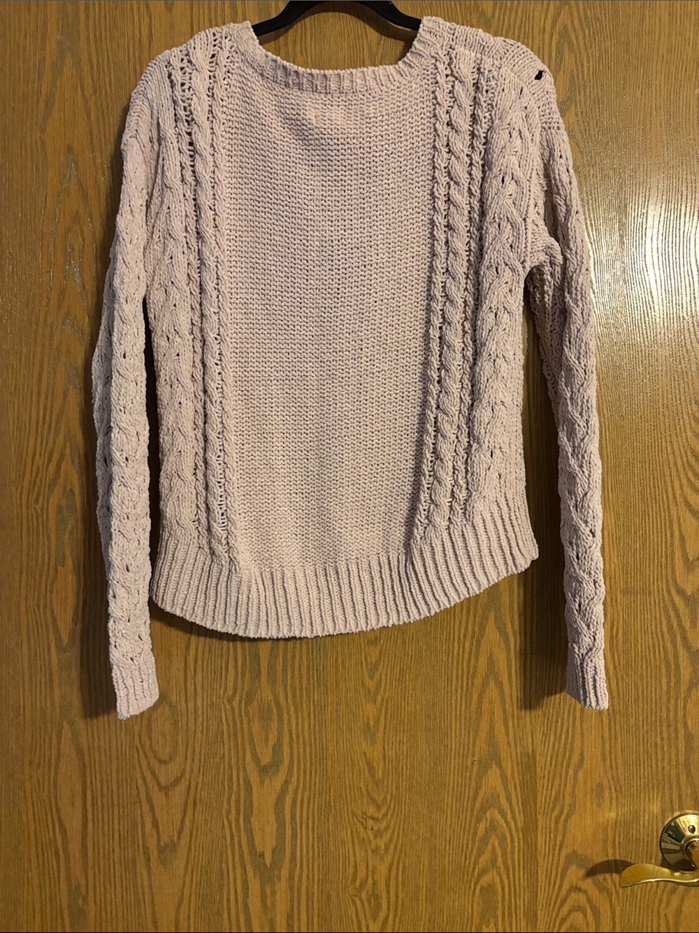 Aero Hygge Women’s Cable Knit Crewneck Sweater - Light Pink Size M NWT - Picture 5 of 6
